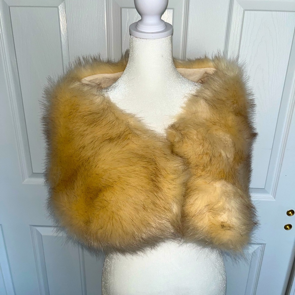Beige Fur Shawl